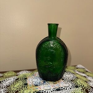 Vintage Benjamin Franklin Green Glass Bottle
